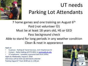 parking lot attendants needed revised deadline