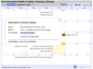 September 26th training for Alternative vehicle