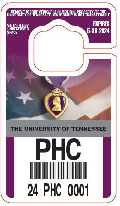 purple heart parking pass