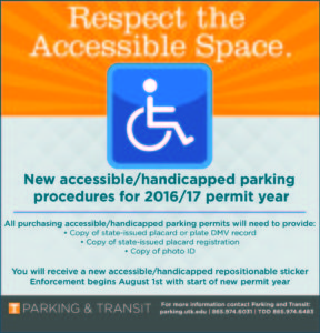 06.02 UT Parking ad for Respect the Accessible Space