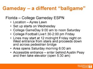 ESPN College Gameday at UT vs FL 9 24 16