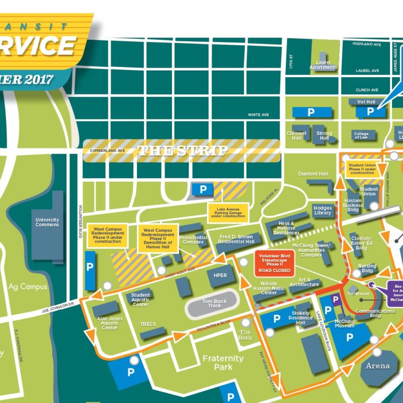 Parking map for Summer 2017