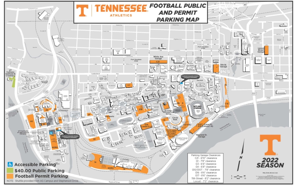 Tennessee Football Parking Map Get Latest Map Update