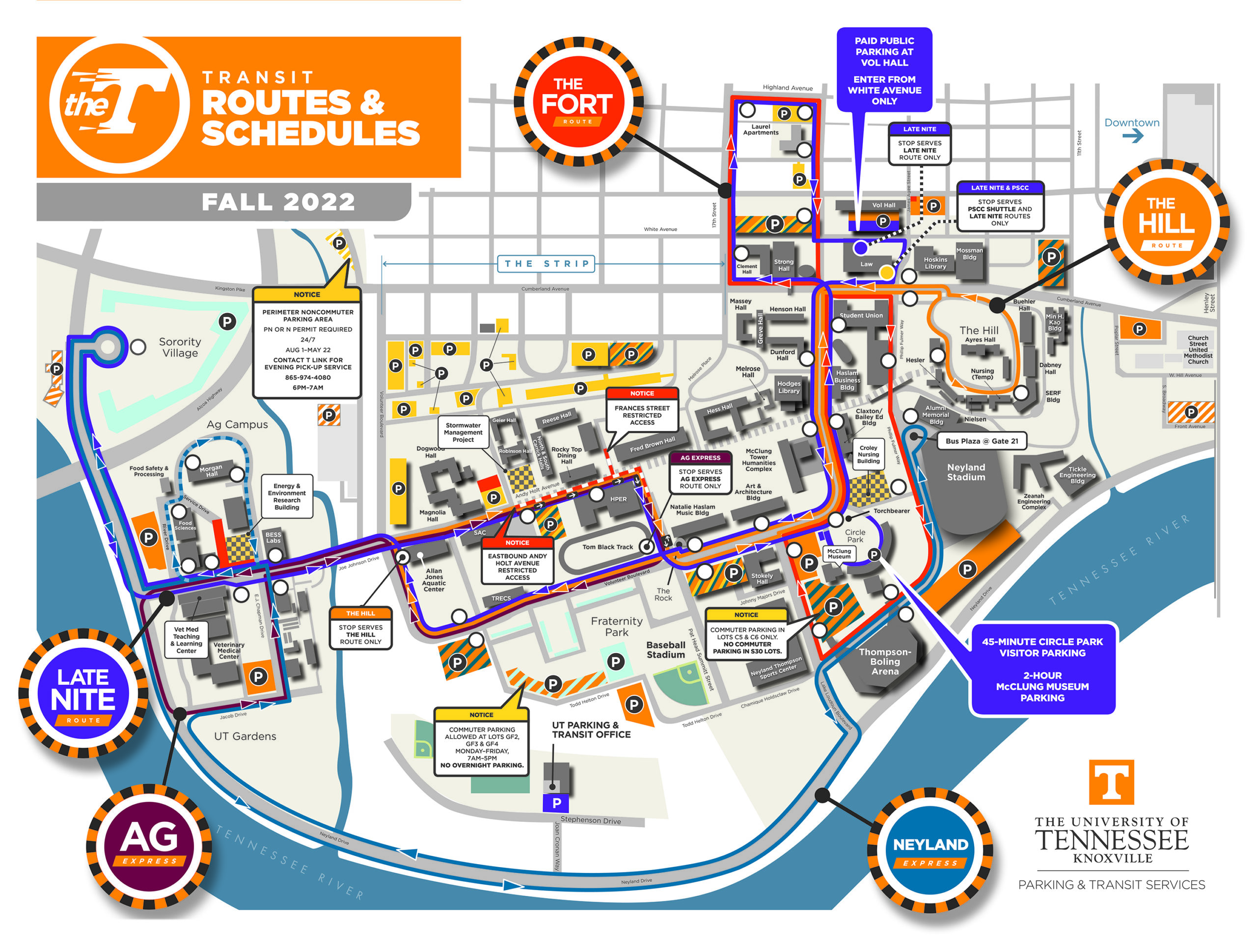 Fall 2022 The T Route Map