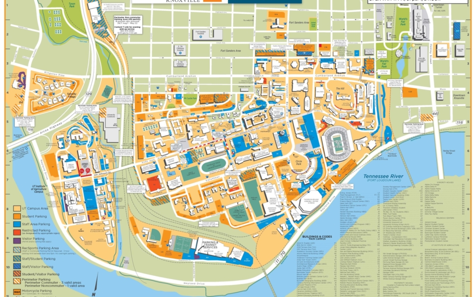 UT Campus Parking Map Fall 2022
