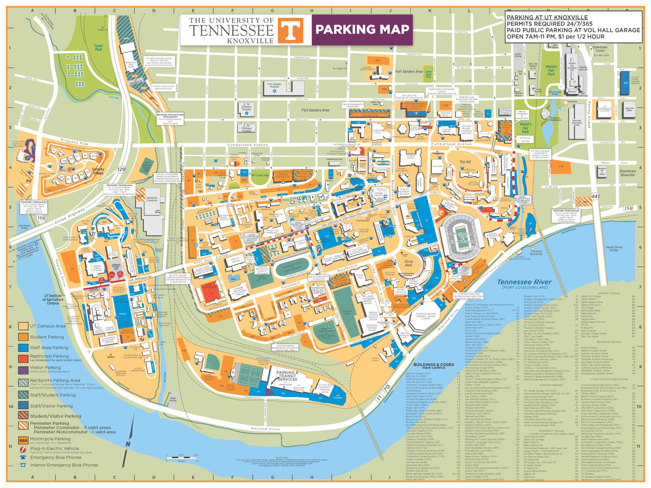 UT Campus Parking Map Spring 2022 update