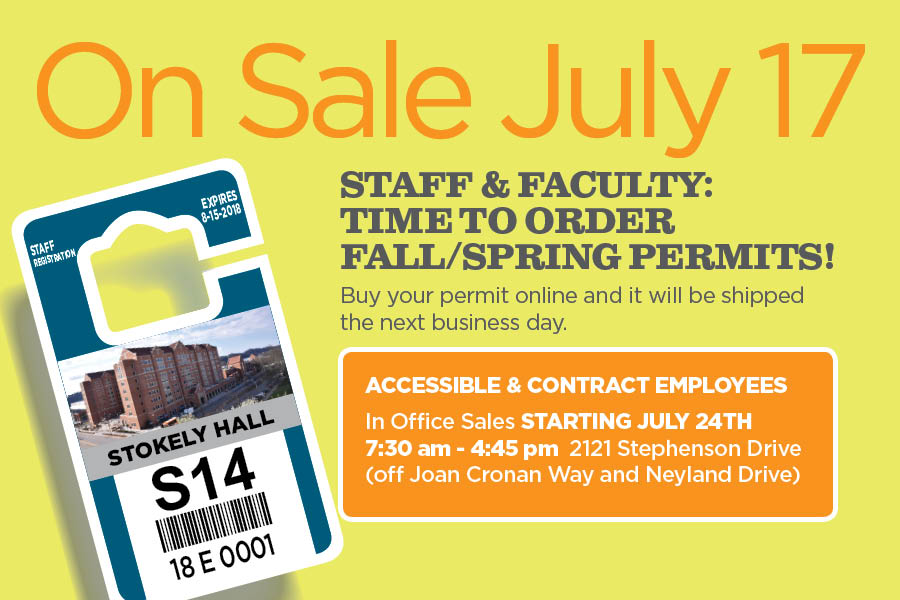 Staff permits are now on sale