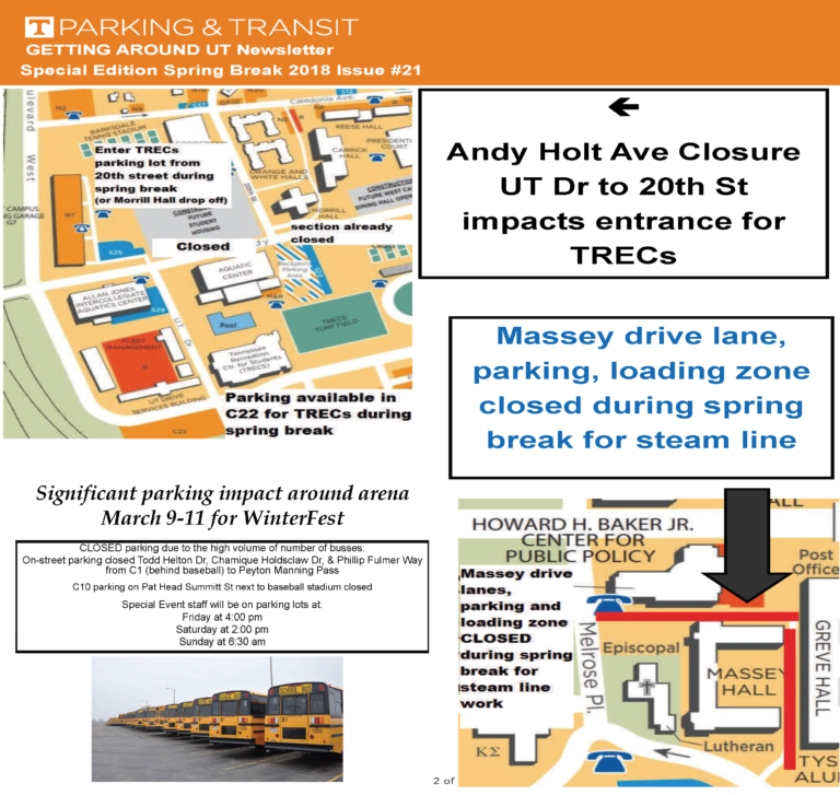 Getting Around UT Spring Break edition page 2 Parking and Transportation