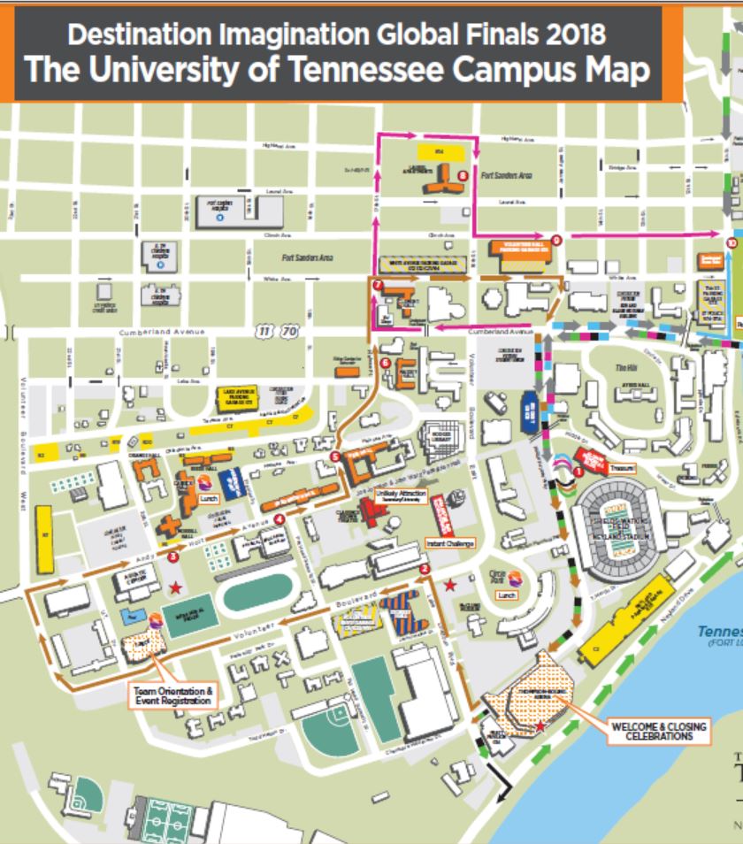 ut knoxville campus map 2018 Destination Imagination May 21 27 Parking Transit Services ut knoxville campus map