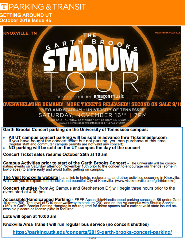 Neyland Stadium Seating Chart Garth Brooks