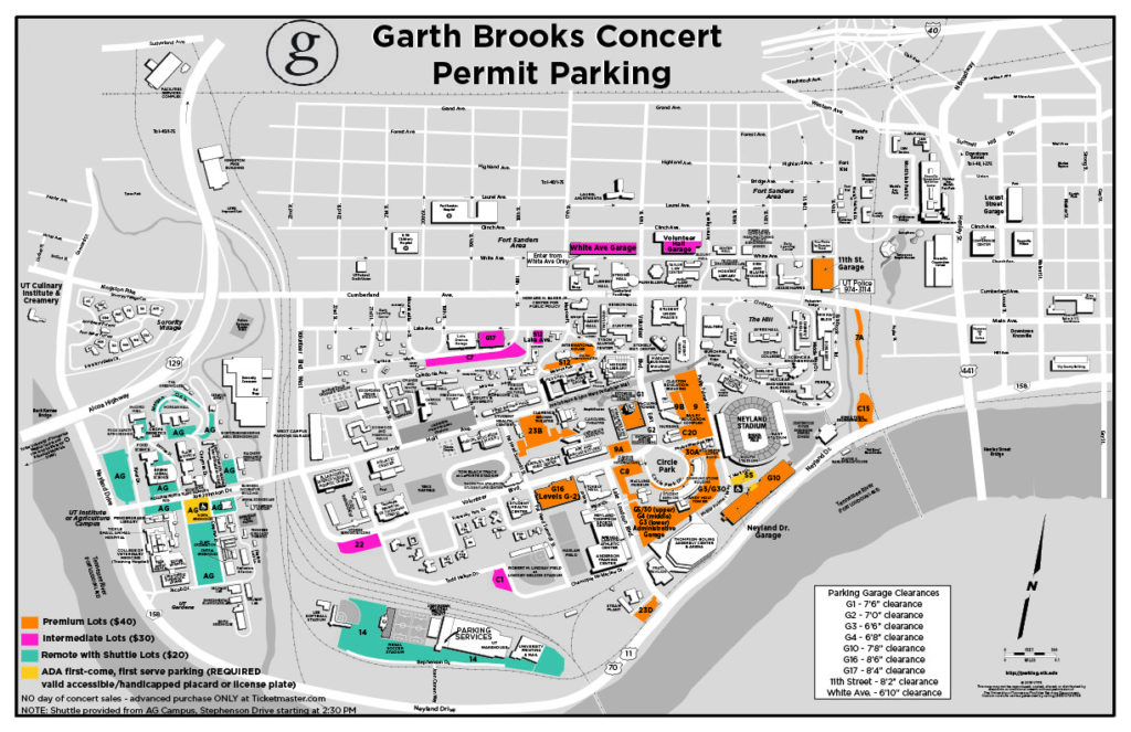 Garth Brooks Neyland Stadium Seating Chart