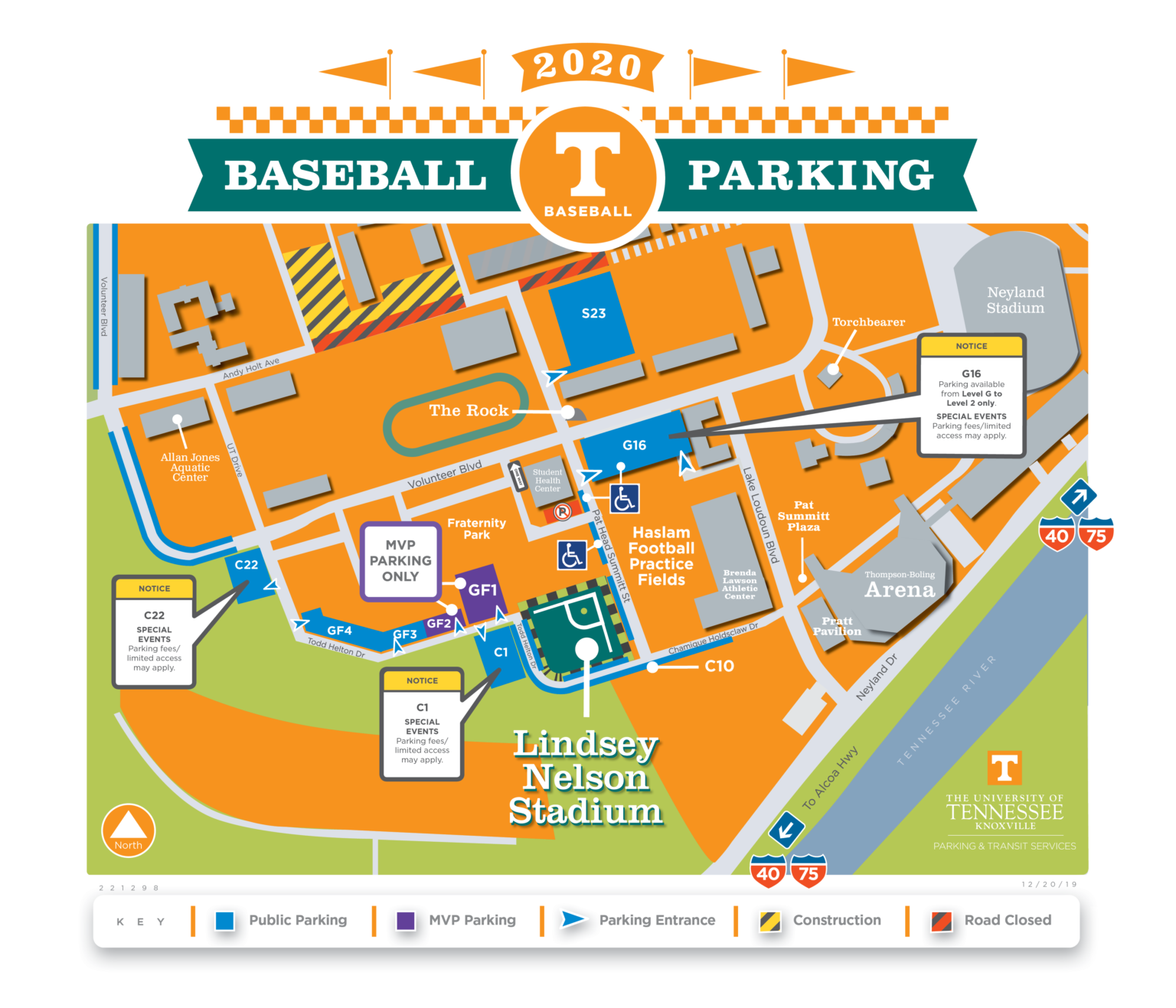 2020 UT Baseball Season Starts Feb 14th Parking and Transportation