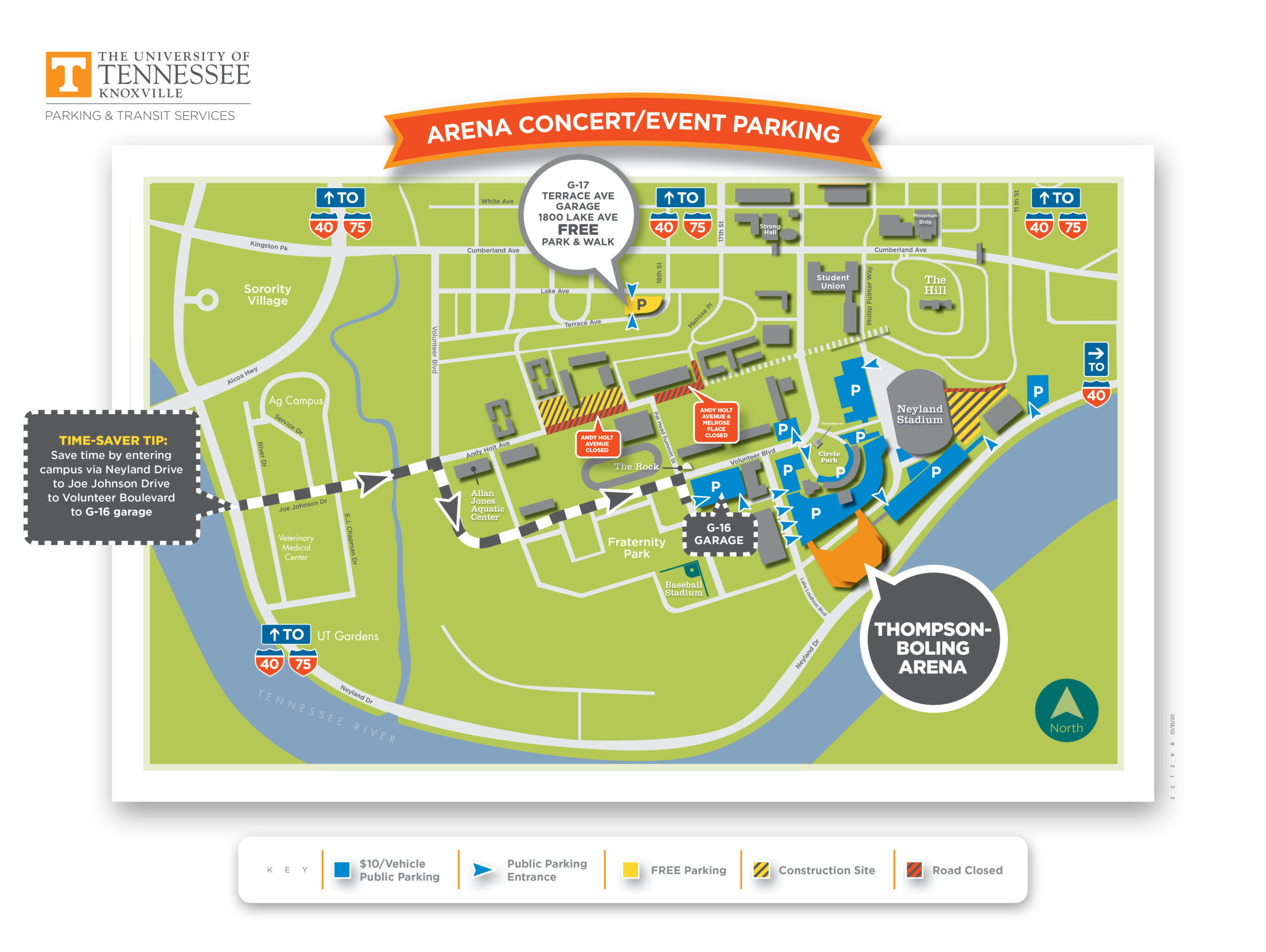 University Of Tennessee Campus Map Printable