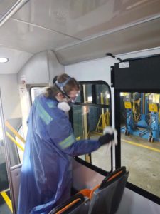 First Transit cleaning T buses
