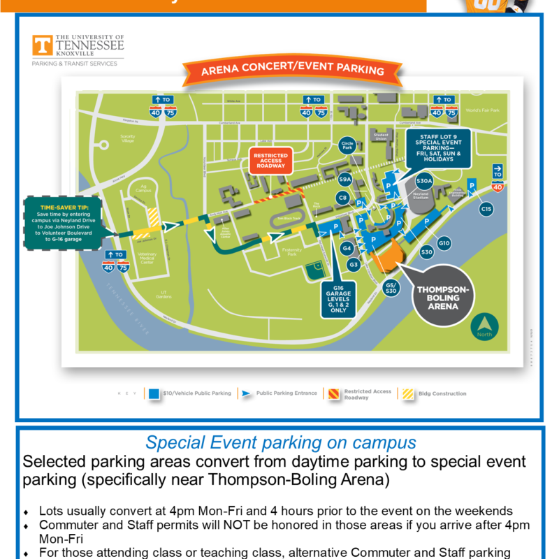 Fall 2021-22 Map of Special Event Parking areas